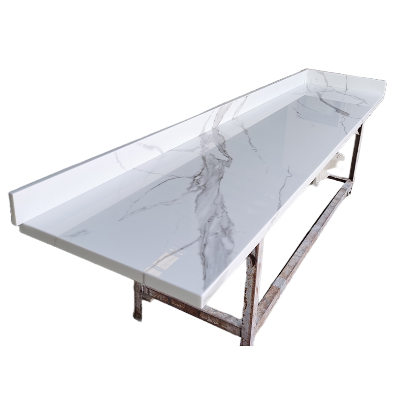 Elegant Calacatta White Nano Crystallized Stone Countertop Slabs