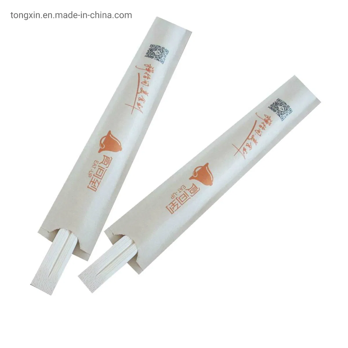 Eco-Health Disposable Bamboo Tensoge Chopsticks with Semi Paper Sleeve