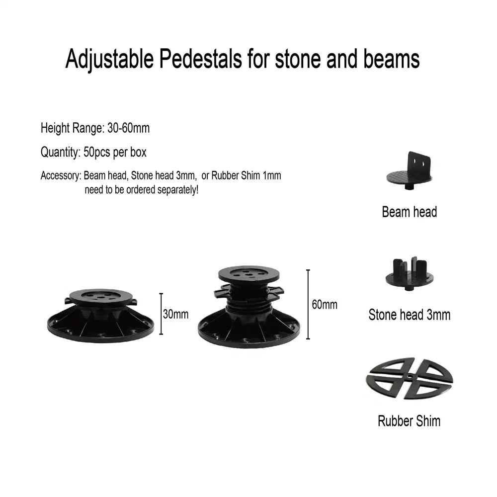 New Raised Outdoor Decking Floor Support Adjustable Pedestal Plastic Pedestal