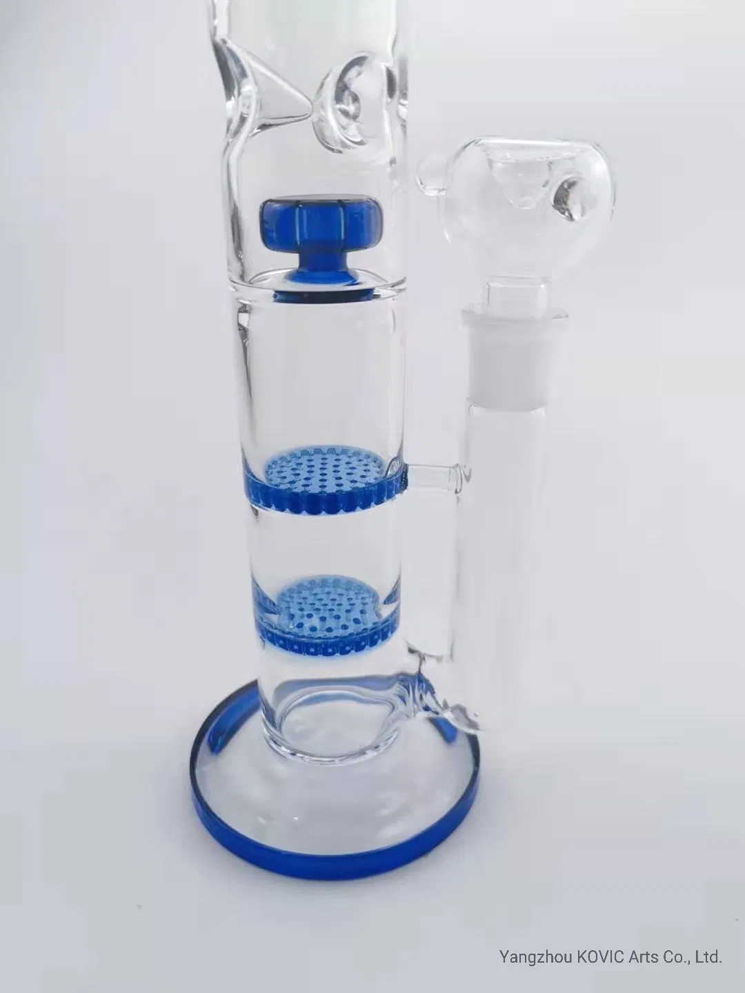 Blue Glass Pipes Water Pipes Two Honey Comb Perk Hookah Shisha