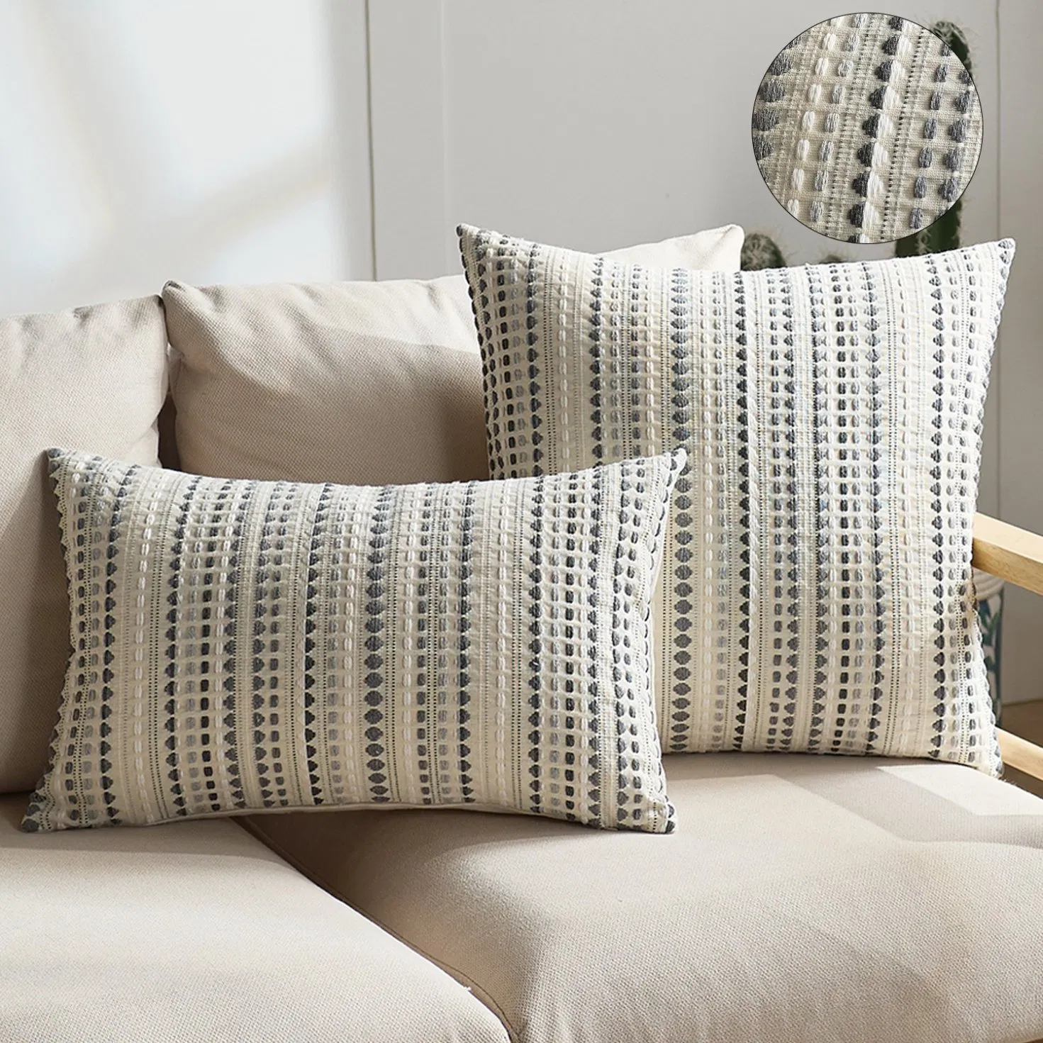 Boho Weaving Texture Throw Cushion Cover Fringe Exquisite Decorative Pillow Case