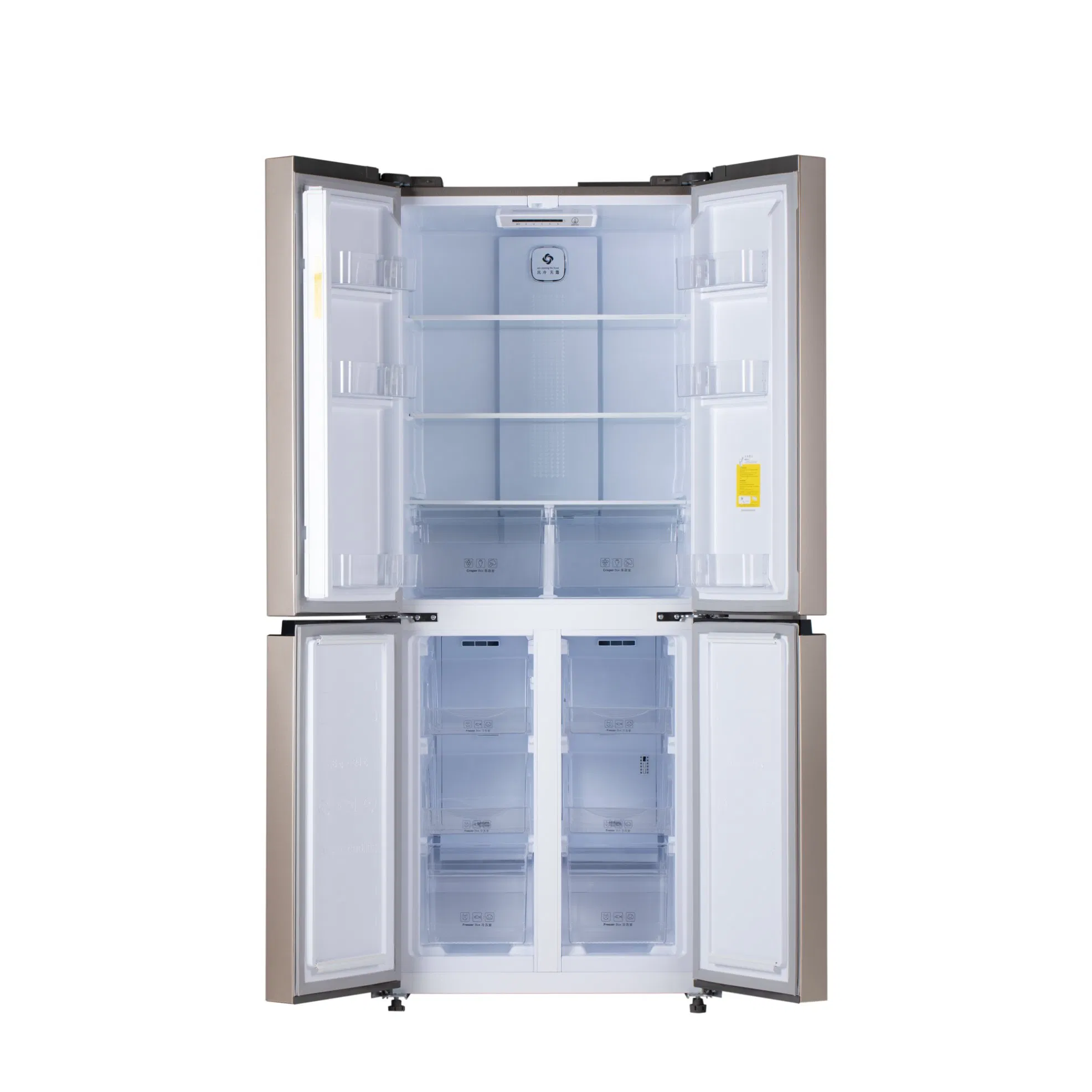 High-End Household Glass-Door Air-Cooled Frost-Free Refrigerator with Drinking Water Dispenser, Side-by-Side Refrigerator