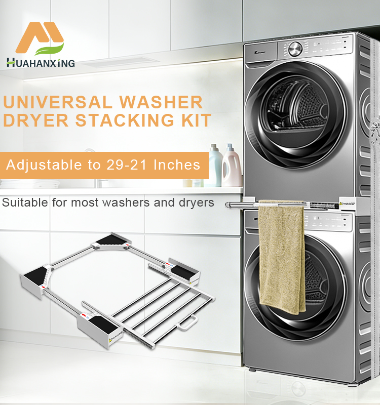 Washer Dryer Stacking Kit 29 Inch, Universal Washer and Dryer Stacking Kit with Pull out Drying Rack