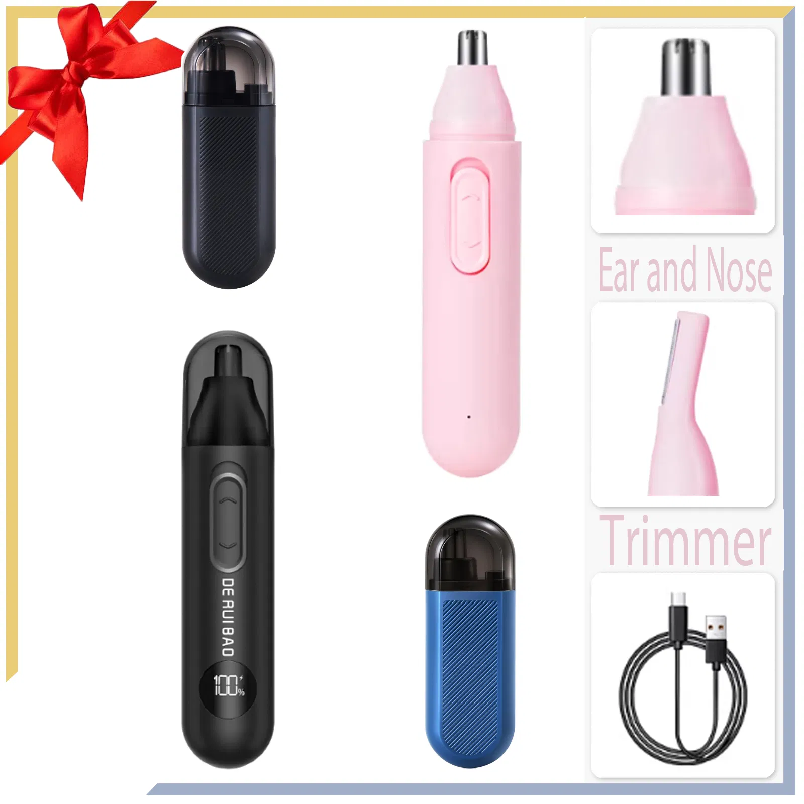 Rose Pink Stylish Personal Beauty Nose Hair Trimmer