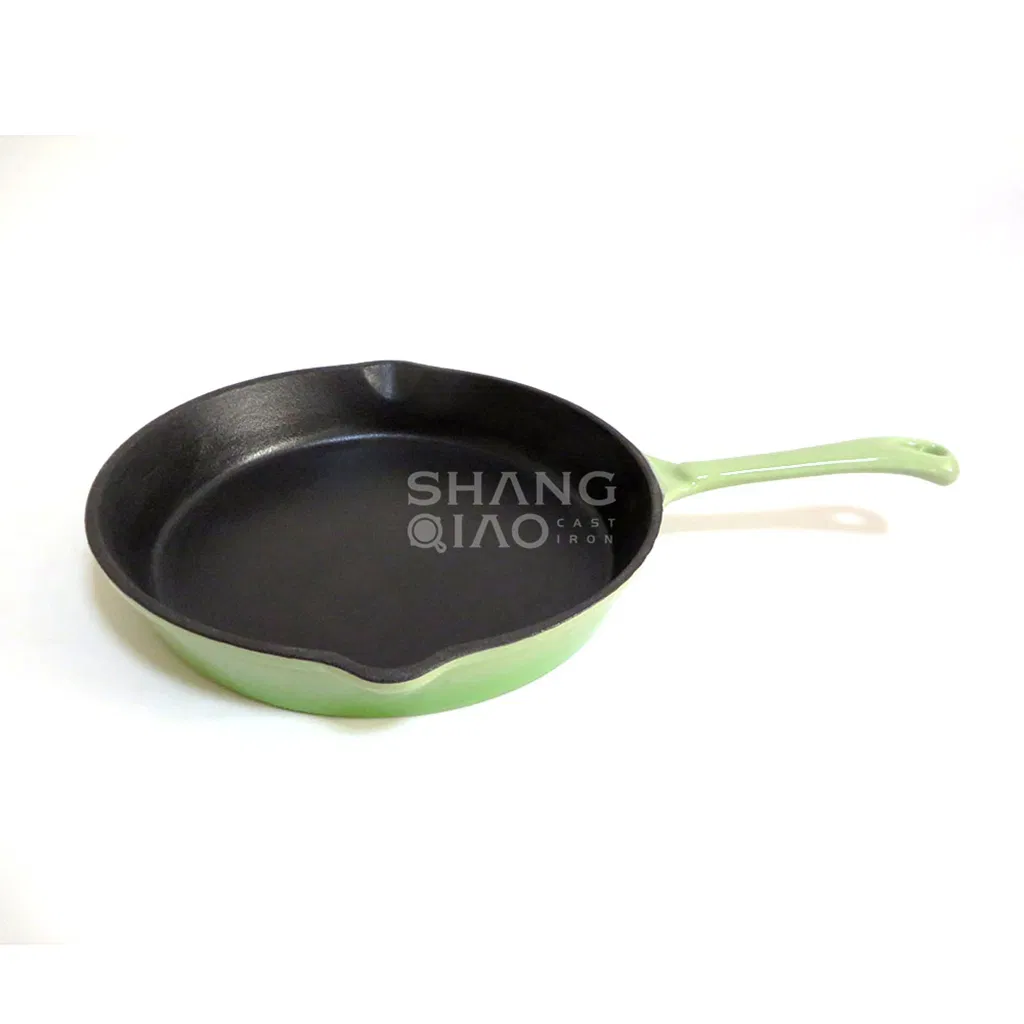 Custom Logo High Quality Cast Iron Kitchen Skillet Enamel Cast Iron Skillet Fry Pans