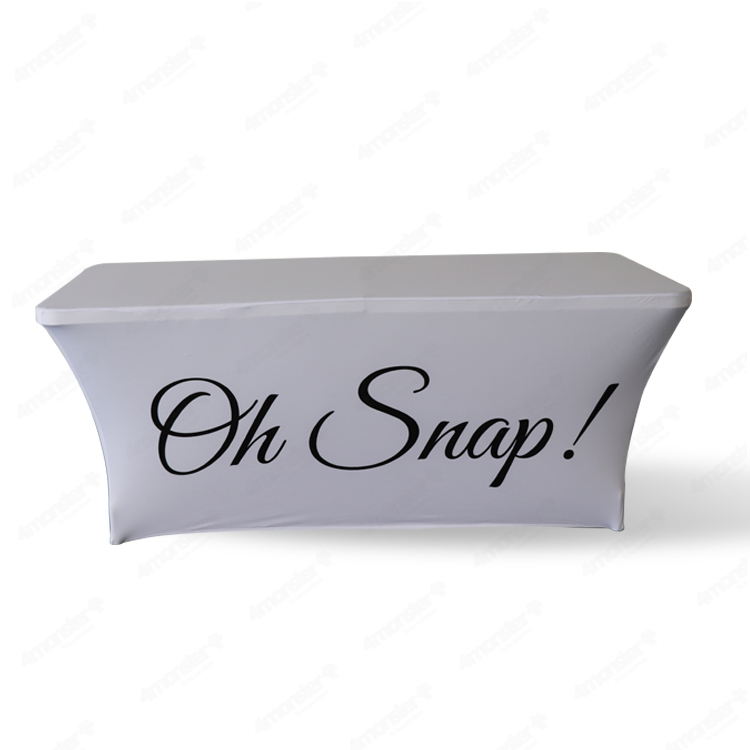 Custom Printed Fitted Stretch Rectangular Spandex Table Cover with Logo
