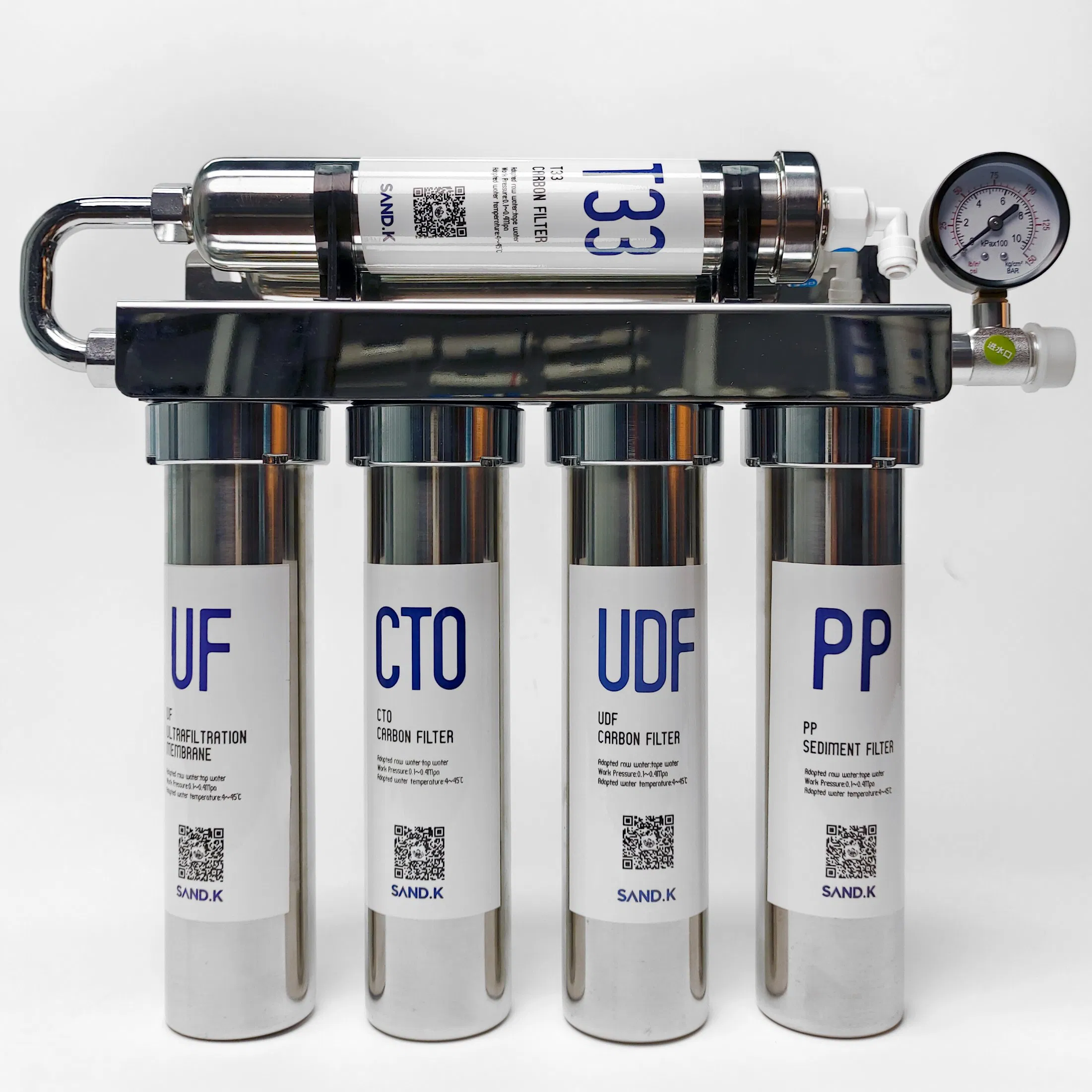 Ss 304 Stainless Steel Filter UF Ultrafiltration Residential Water Treatment Equipment Cartridge Element Prefilter Hydrogen Water Maker Purifier