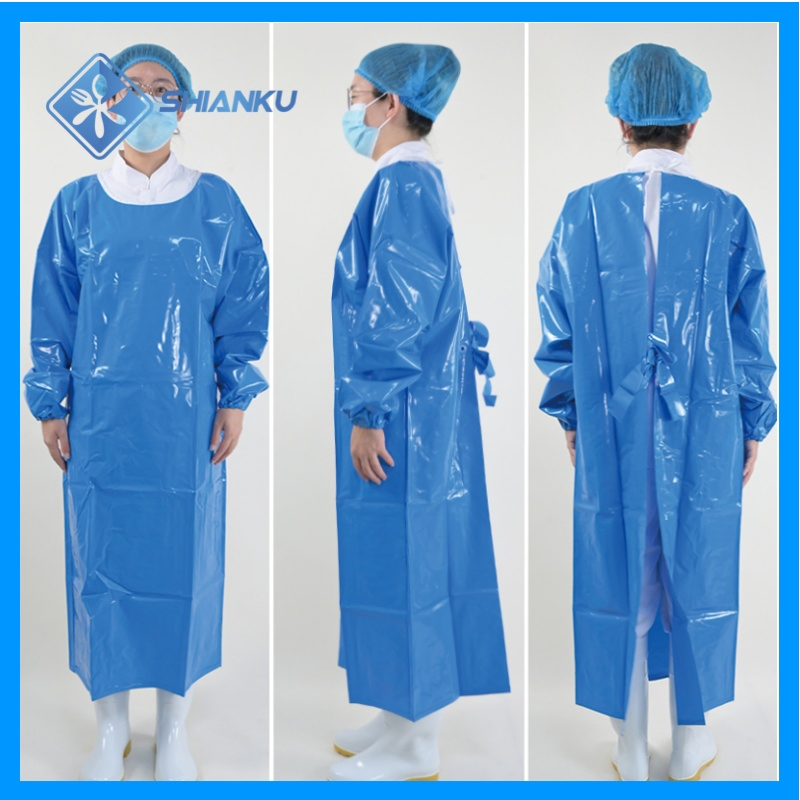 Shianku Anti-Wear Oil Proof Waterproof Long Sleeve TPU Apron with Long Sleeves