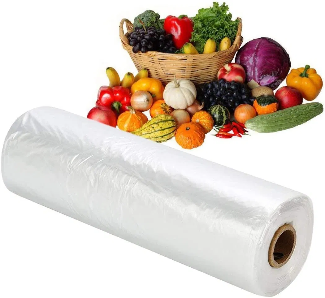 HDPE LDPE Biodegradable Food Storage Bags Continuous Roll of Plastic Bags Fruits Vegetables Bread Grocery Clear Fresh Bag