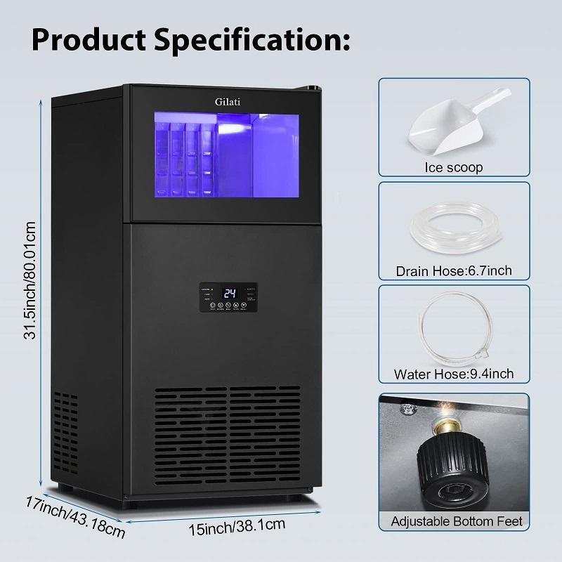 Hot Selling Crescent Ice Maker Machine, 40kgs/90lbs 24h, Stainless