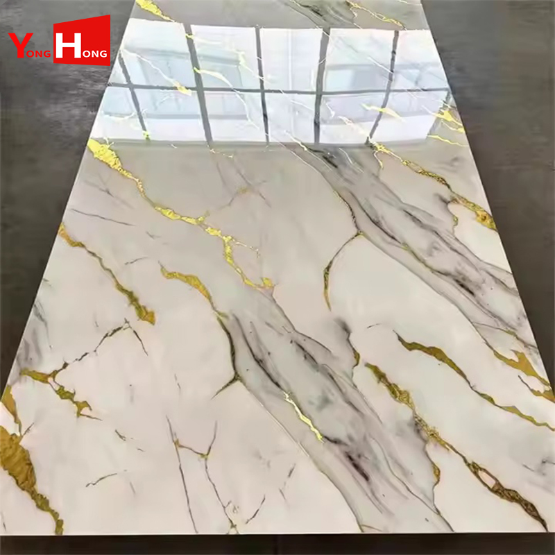 Paneles De Pared De PVC Piedra PU Policarbonato PVC Marble Sheet Wall Panel