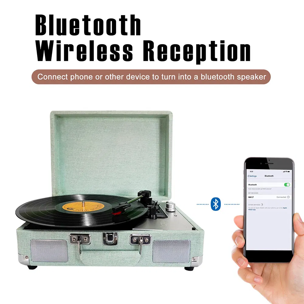 Портативный чемодан-проигрыватель винила с Bluetooth