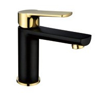 Sanitary Ware Bathroom Accessories Single Handle Luxury Designed Brass Bathroom Lavatory Gold Bathtub Mixer Bathtub Faucet in Matt Black