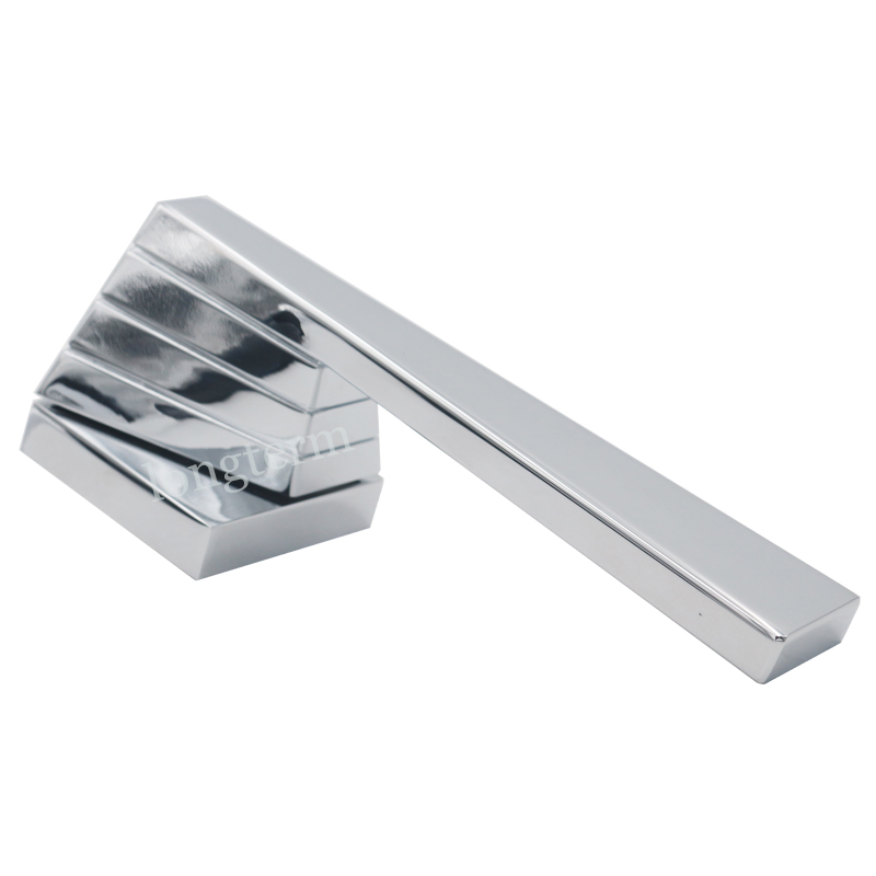 Zinc Alloy Chrome Internal Door Pull Handle Square Rosette Door Lever Handles