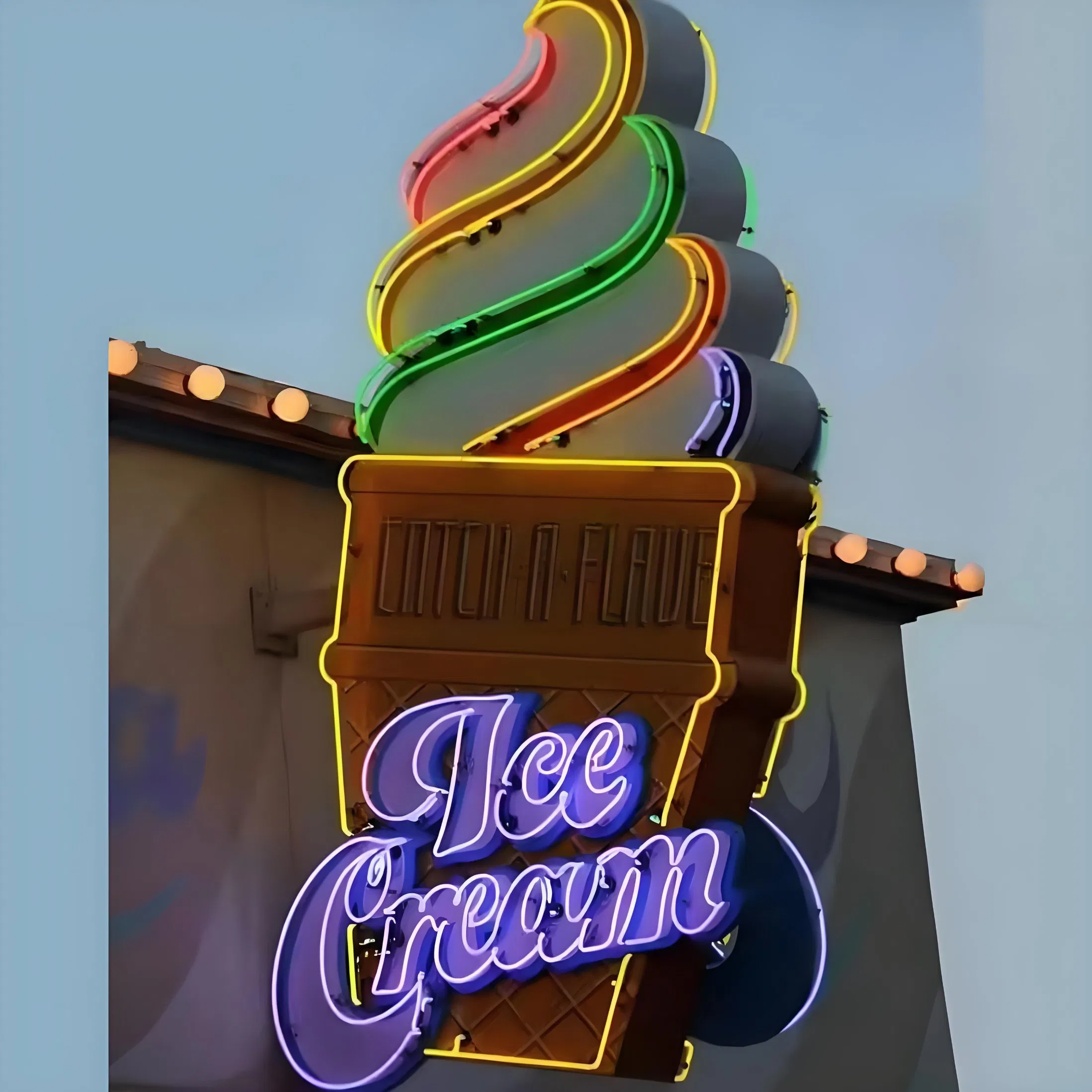 Personalized Made Ice Cream Light Sign Acrylic Logo Letter Neon Sign