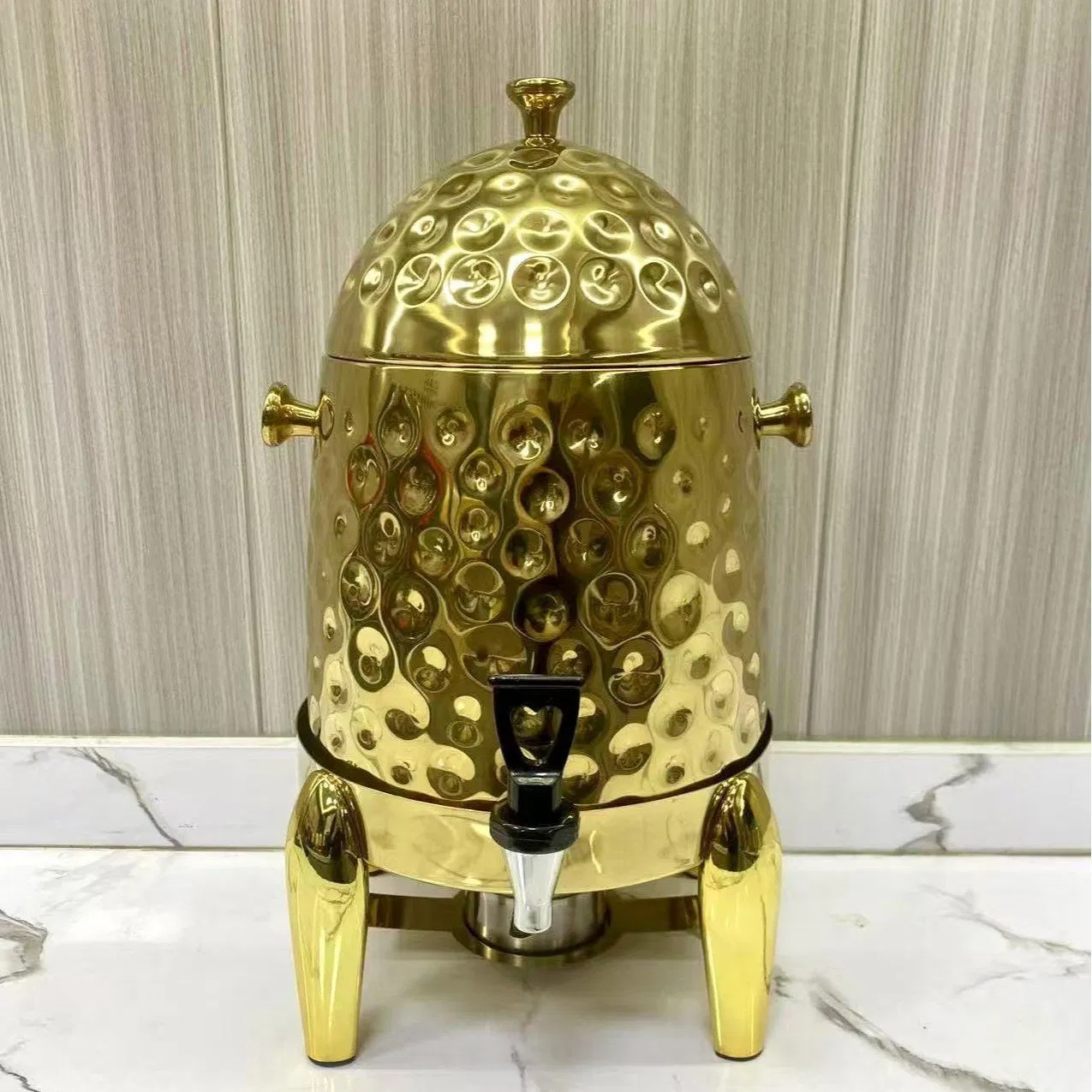 Gold 12L Stainless Steel Visible Juice Dispenser PC Barrel Coffee Urm