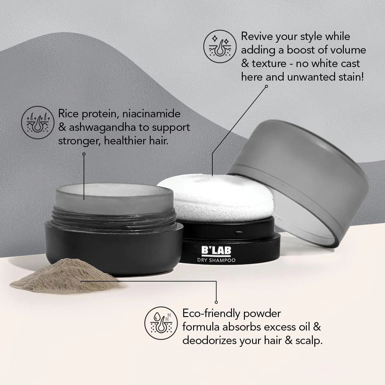 Custom Fluffy Hair Volume Powder Styling Rice Protein Texture Dry Hair Shampoo