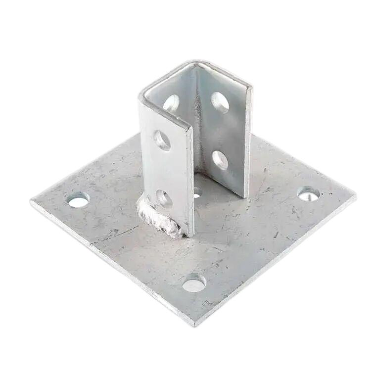 Hot DIP Galvanized, Electric Galvanize Unistrut Post 120*60*5mm for 41*41 Stainless Steel Strut Post Base Uni Strut Base Mount