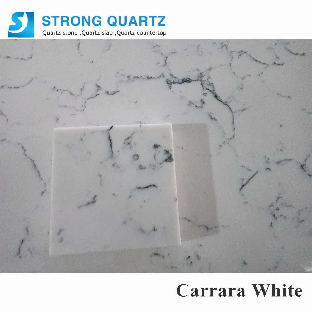 Foshan Strong Carrara White Quartz Marble-Look Countertops for Kitchen