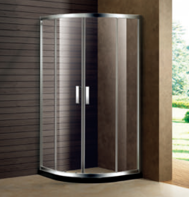 Stainless Steel 8mm Glass Door with Artificial Marble Made Jamb Stone Shower Enclosure