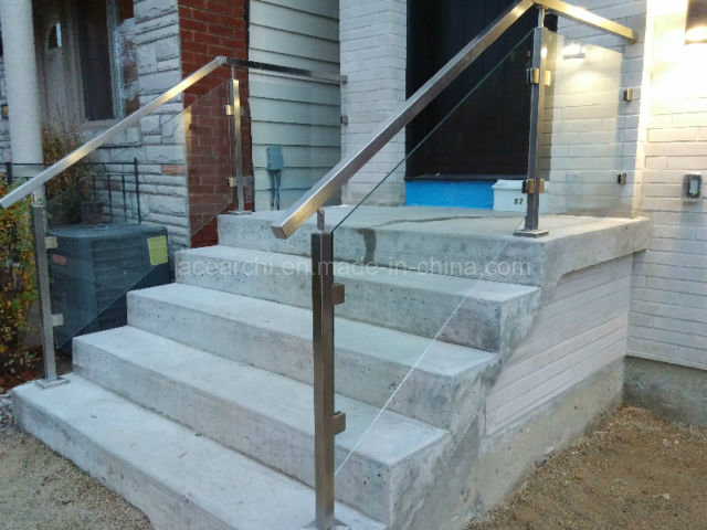 Simple Design Stainless Steel Tempered Glass Porch Balustrade with Ce