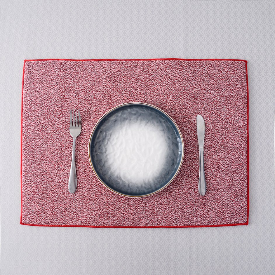 Chinese Factory Designs Red Polyester Specialized Wholesale Dish Drying Mat