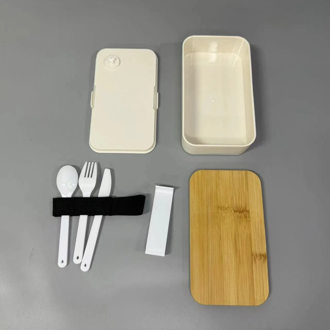 600ml Eco-Friendly Wholesale Bamboo Bento Plastic Lunch Box for Kids and Adults