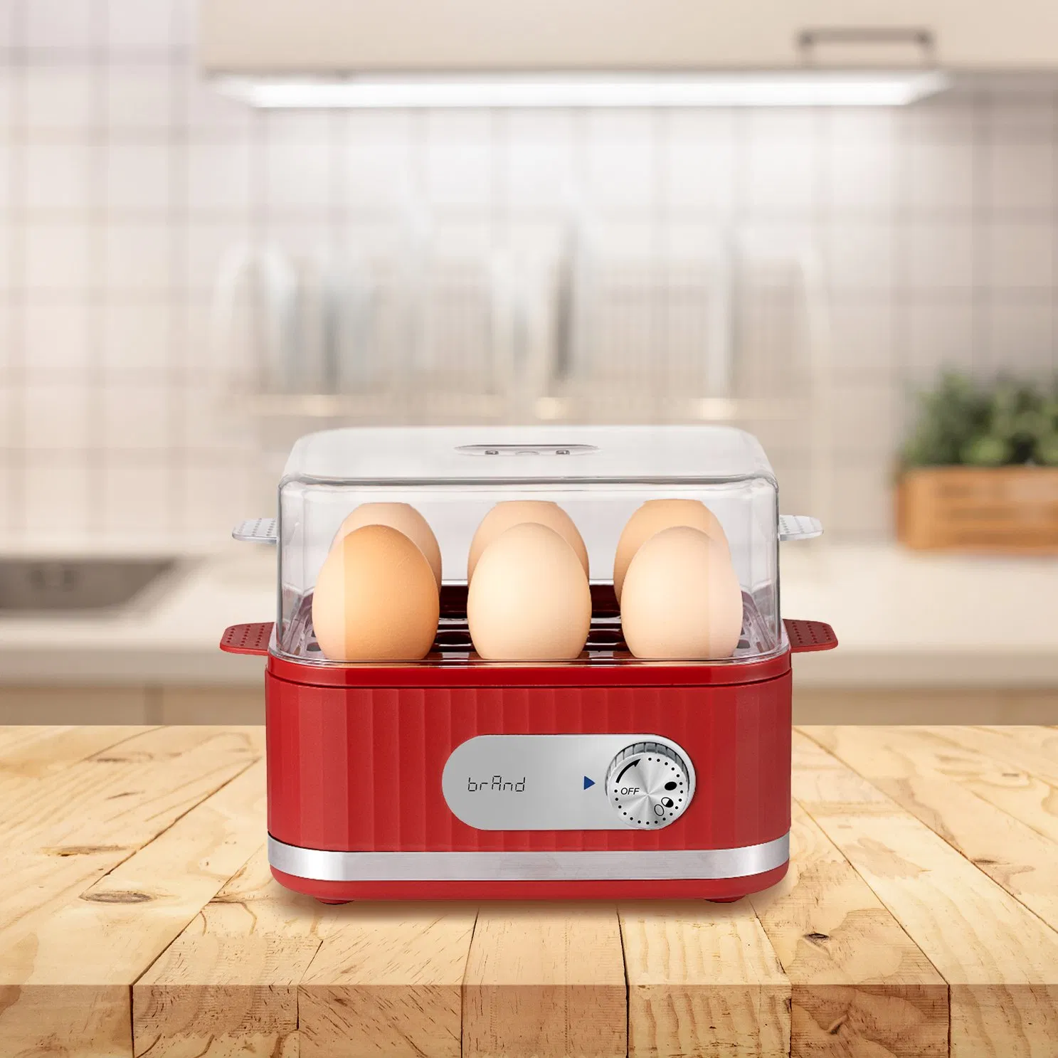 6-Egg Electric Cooker: Egg Boiler Timer, Anti-Dry, Perfect Egg Doneness Transparent Cover