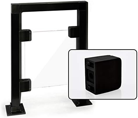 Suitable for 1/4" - 1/2" (6mm-12mm) Tempered Glass, Stainless Steel 304 Flat Bottom Square Glass Clamp for Railings, Stairs, Handrails, (black)