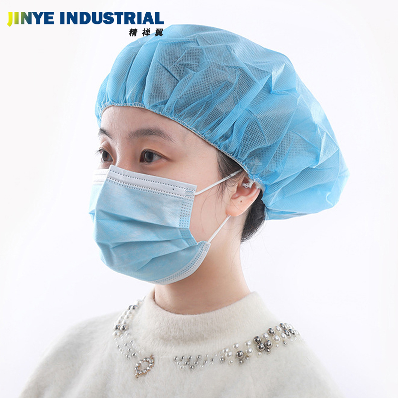 Disposable Nonwoven Bouffant Cap Food Service Hair Nets Caps Anti Dust Caps