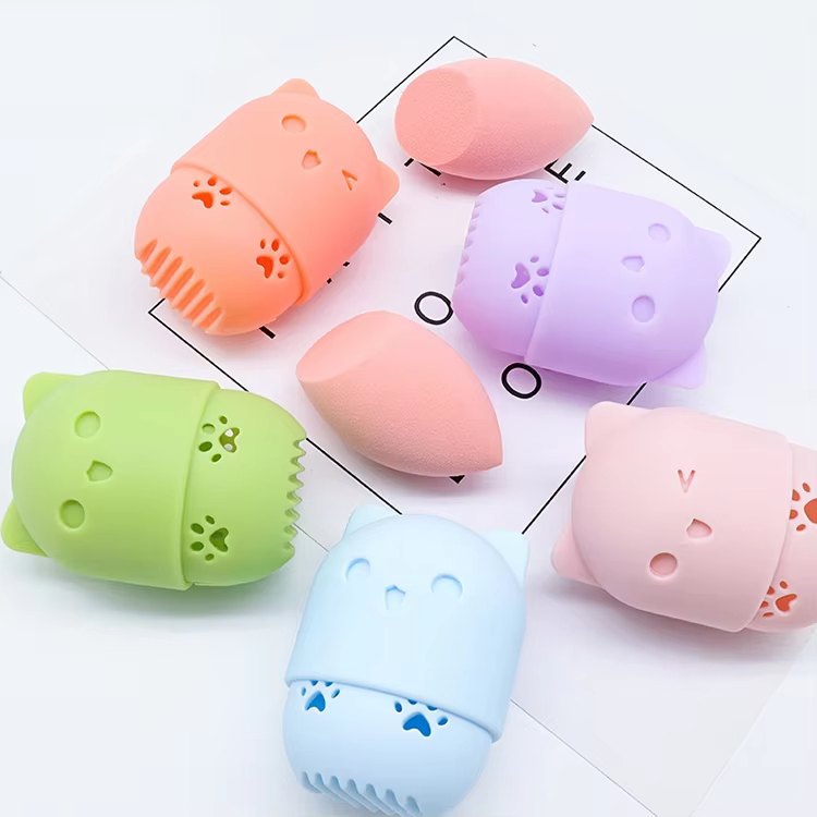 Puff Ball for Beauty Sponge Makeup Egg Makeup Tools Silicone Makeup Sponge Holder