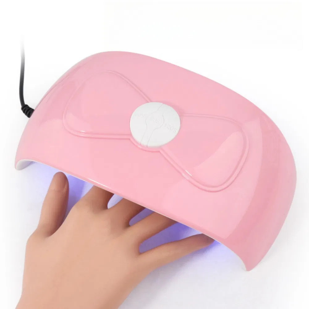 Hot Sale 54W Three-Speed Timing Smart Sensing Pink Bow Nail Lamp
