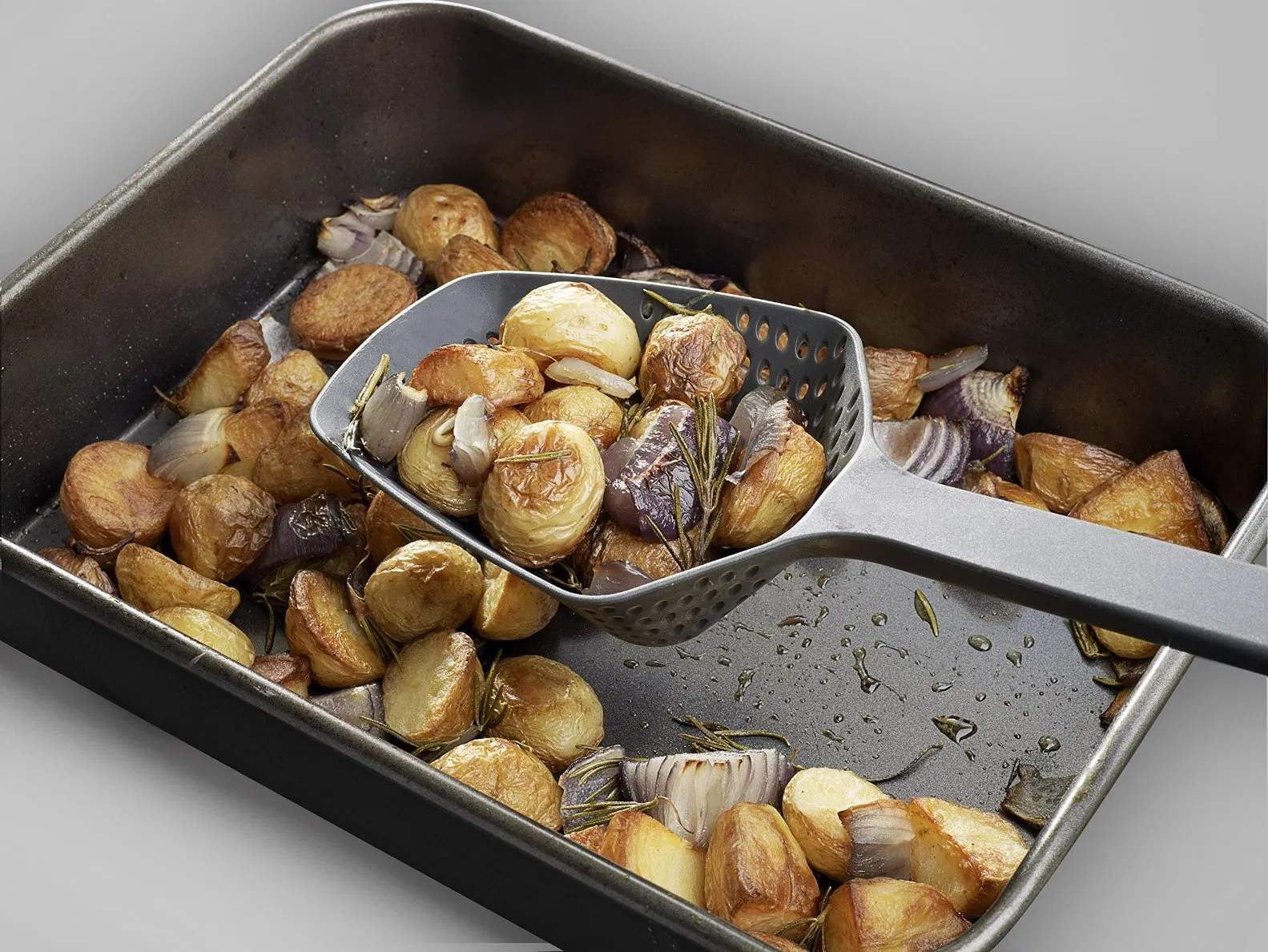 Black Large Pasta Scoop Colander Spoon Strainer Serve Heat Resistant Drainer