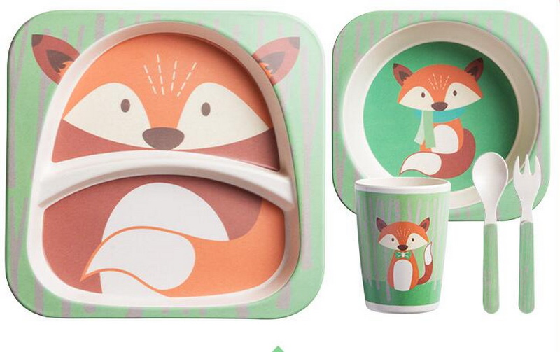 Bamboo Fiber Children′ S Dinnerware Set Creative Baby Cartoon Rice Bowl