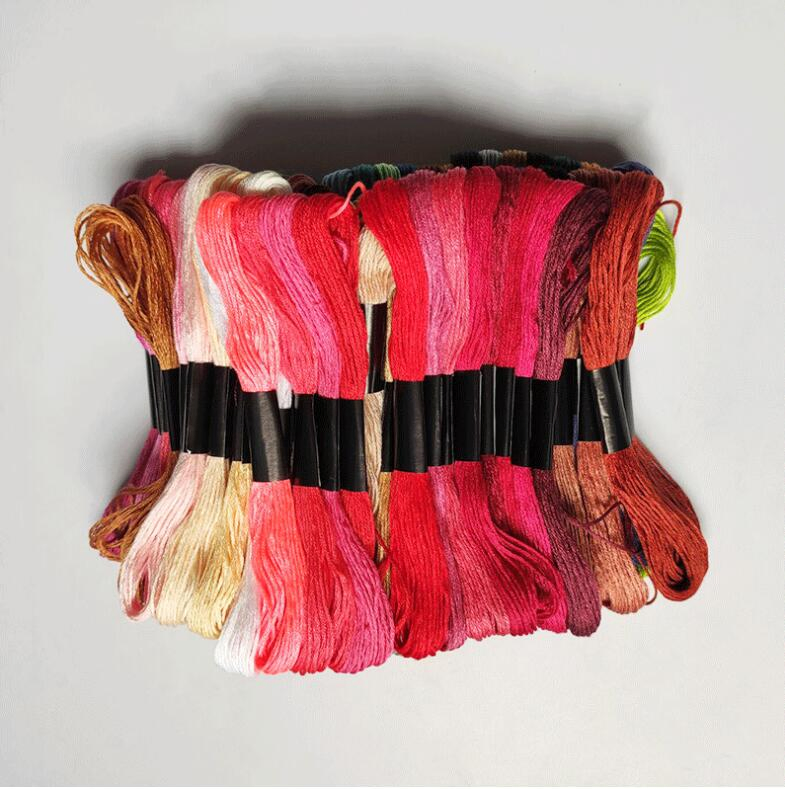 Rainbow Color 100 Skeins Polyester Cross Stitch Floss Premium Embroidery Floss Sewing Thread Women Sewing Tool, Cross Stitch Embroidery Thread 30s/2*6