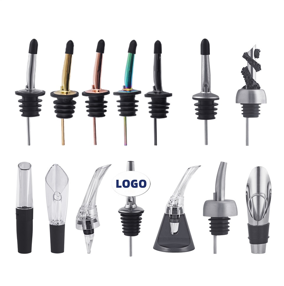 Customized 1 Opener Bottle Steel Stainless Red Electric Aerator Pourer Wine Pourer