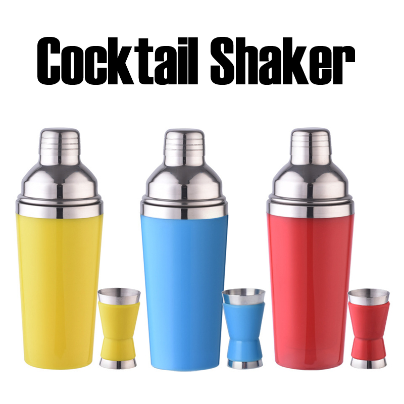 Customization of Bar Equipment Stainless Steel Cocktail Shaker Plastic Shell Beverage Tool