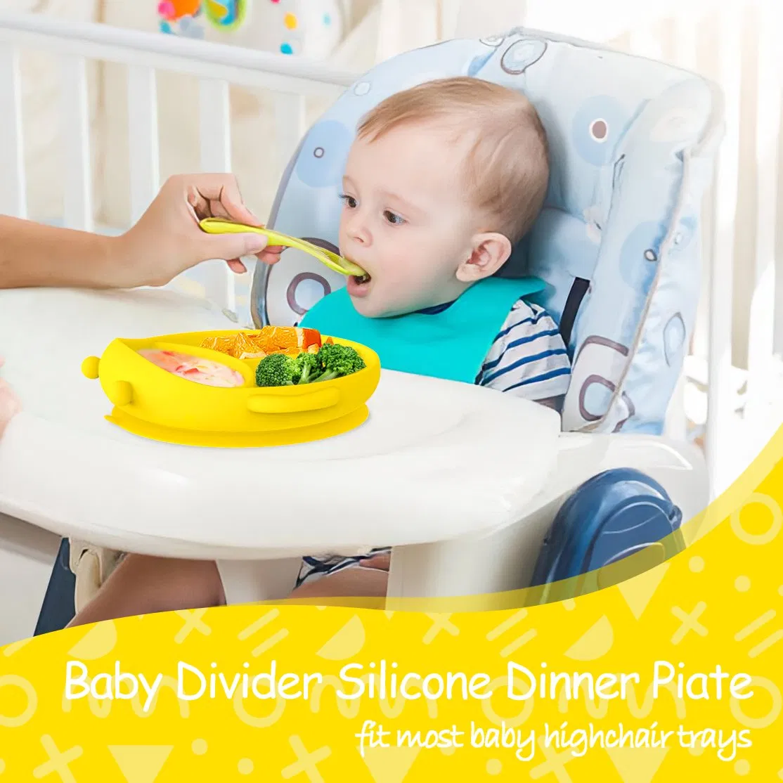 Suction Plates for Babies & Toddlers -Plates Stay Put with Suction Feature, Divided Design