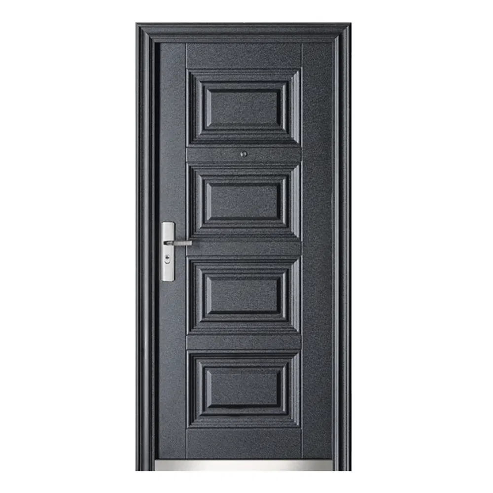 Modern Design Grey Powder Coated Steel Door for Project