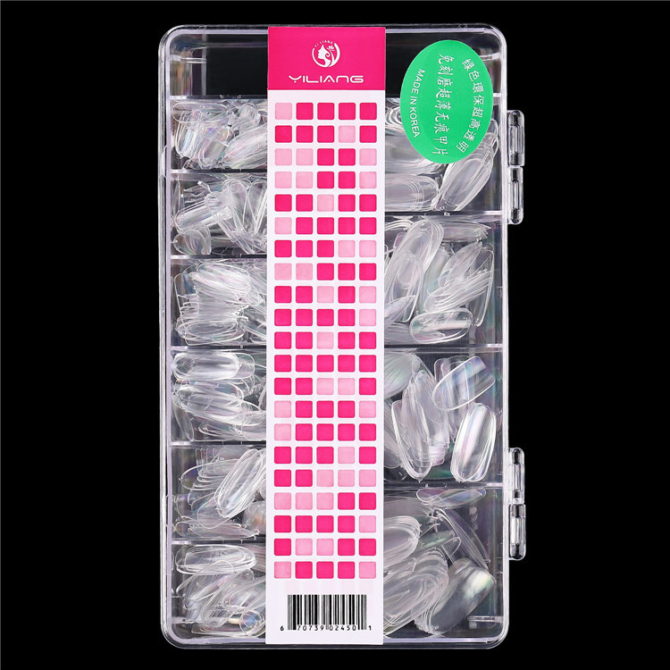 500PCS/Box Nail Tips Coffin False Nails Long Clear Natural Fake Nail Art Tips Seamless Full Cover Manicure Nail Tips