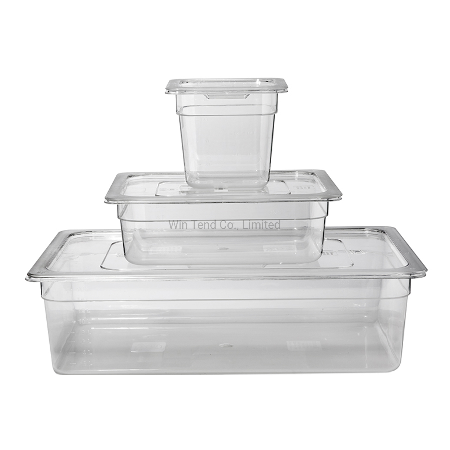 Hot Sale BPA Free Certificate Transparent Plastic Restaurant Kitchen 1/4 Size Gn Pan