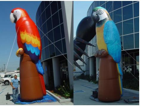2023 New 20 FT. Realistic Inflatable Parrots Birds Red and Blue