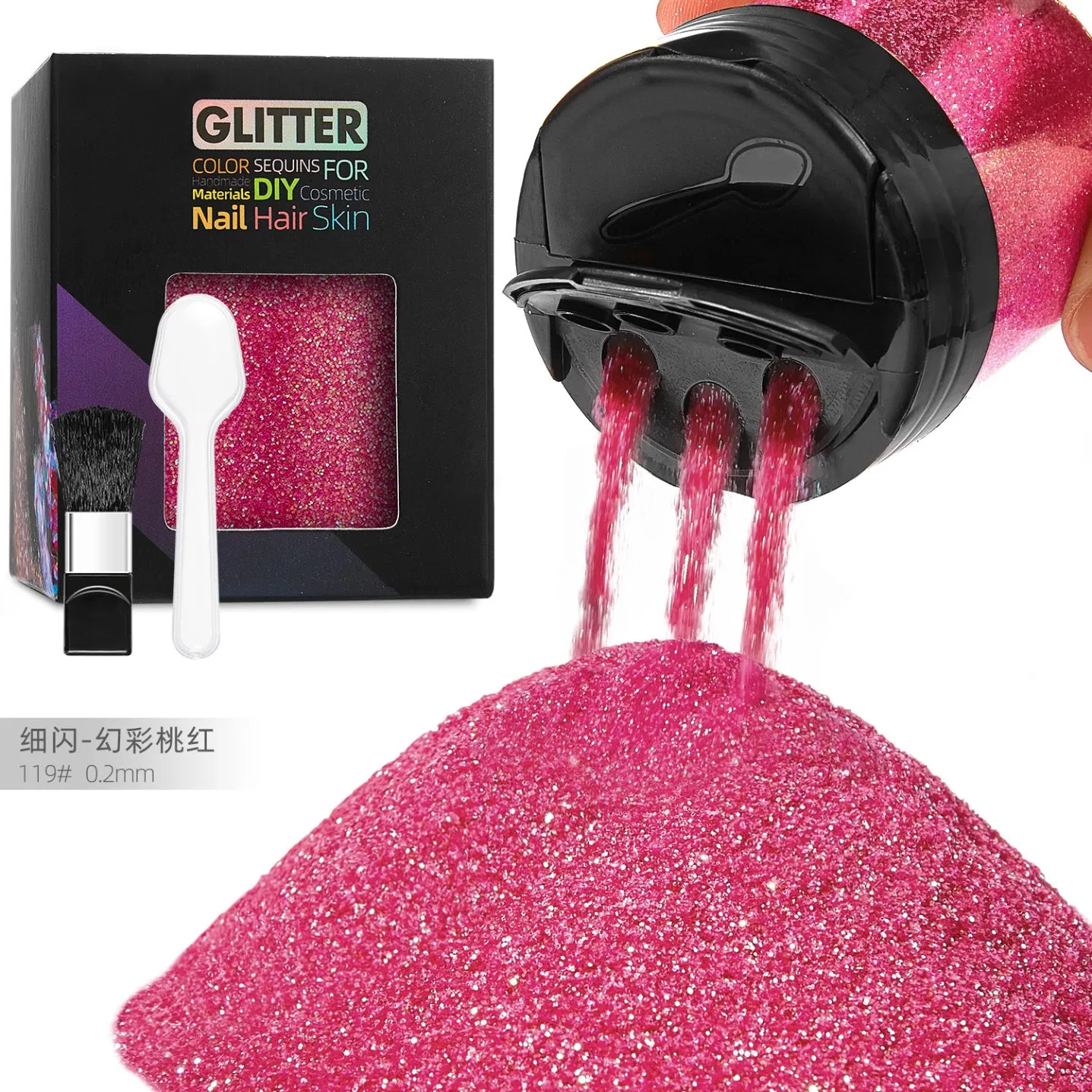 Amazon Hot Sale 50g/PC Nail Glitter Ultra Fine Body Face Glitter Powder