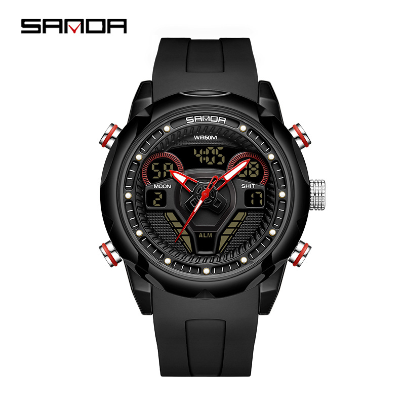 Famous Brand Sanda 9022 Waterproof Outdoor Activities Analog Digital Watch