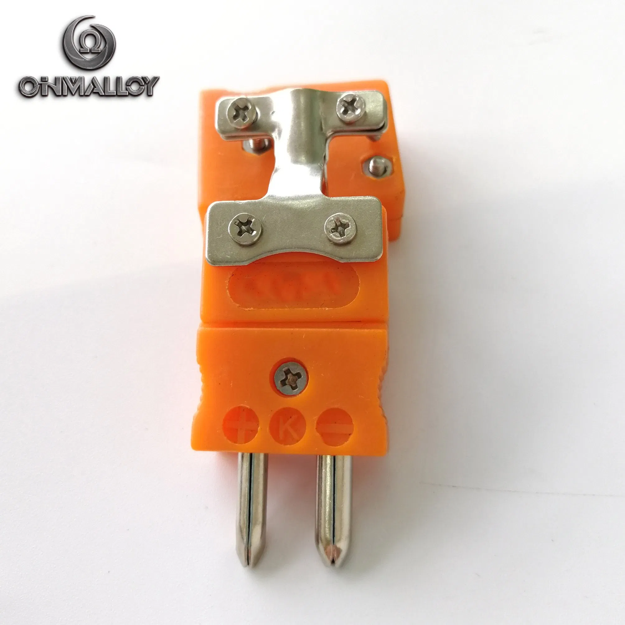 Standard Male Thermocouple Hollow Pin Connector Plug with Wire Clips Clamps Quick Install