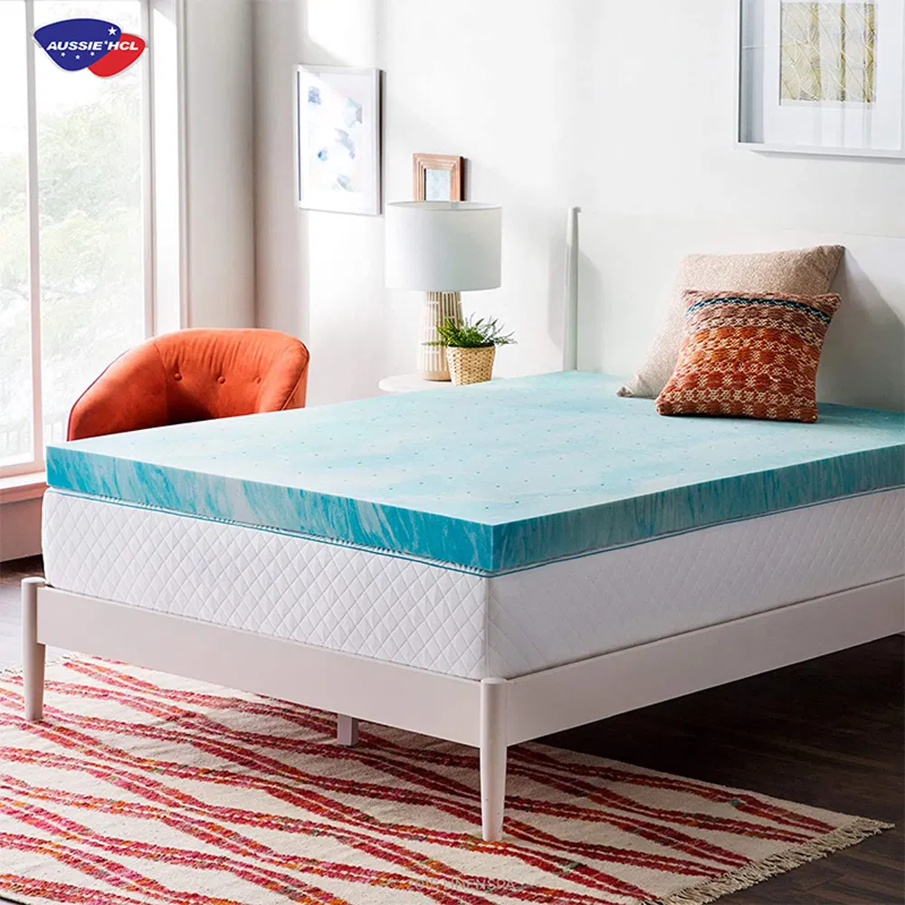 Roll up Sleeping Well OEM ODM Colchones Hypoallergenic 3D Mesh Visco Natural Latex Twin XL King Mattress Pad Gel Memory Royal Foam Cooling Mattress Bed Topper