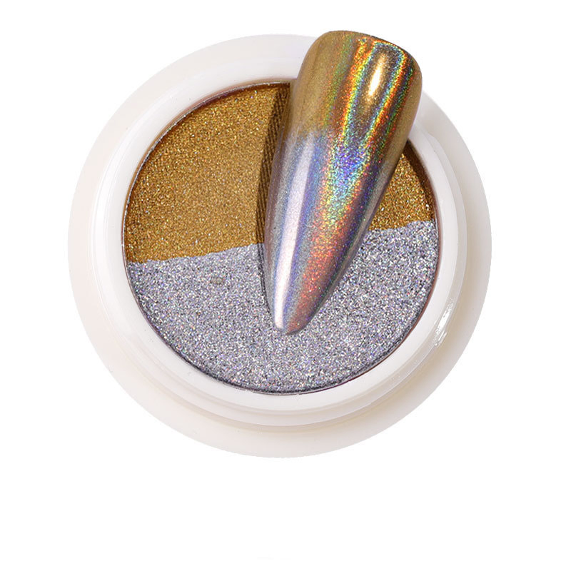 High Grade Two Color Nail Art Mirror Chrome Glitter Eyeshadow Pigment Powder