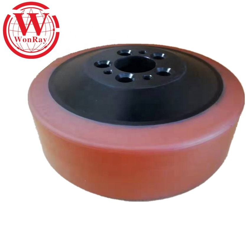 Custom Nylon Polyurethane Forklift Truck Front Back Wheel PU on Cast Iorn Roller with Steel Sleeve