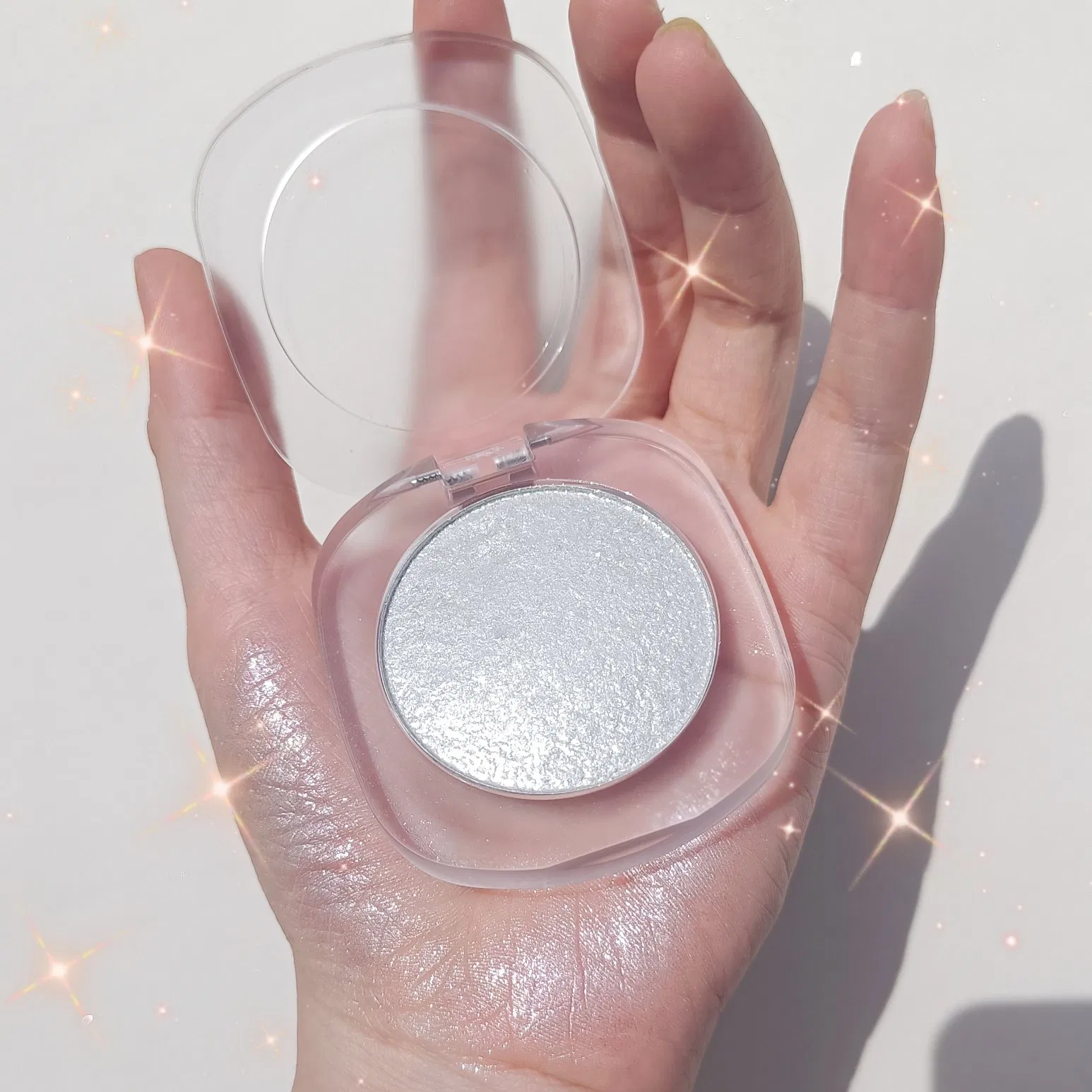 Custom Logo Vegan Diamond Shimmer Glow Bronzer Single Highlighter Makeup Palette