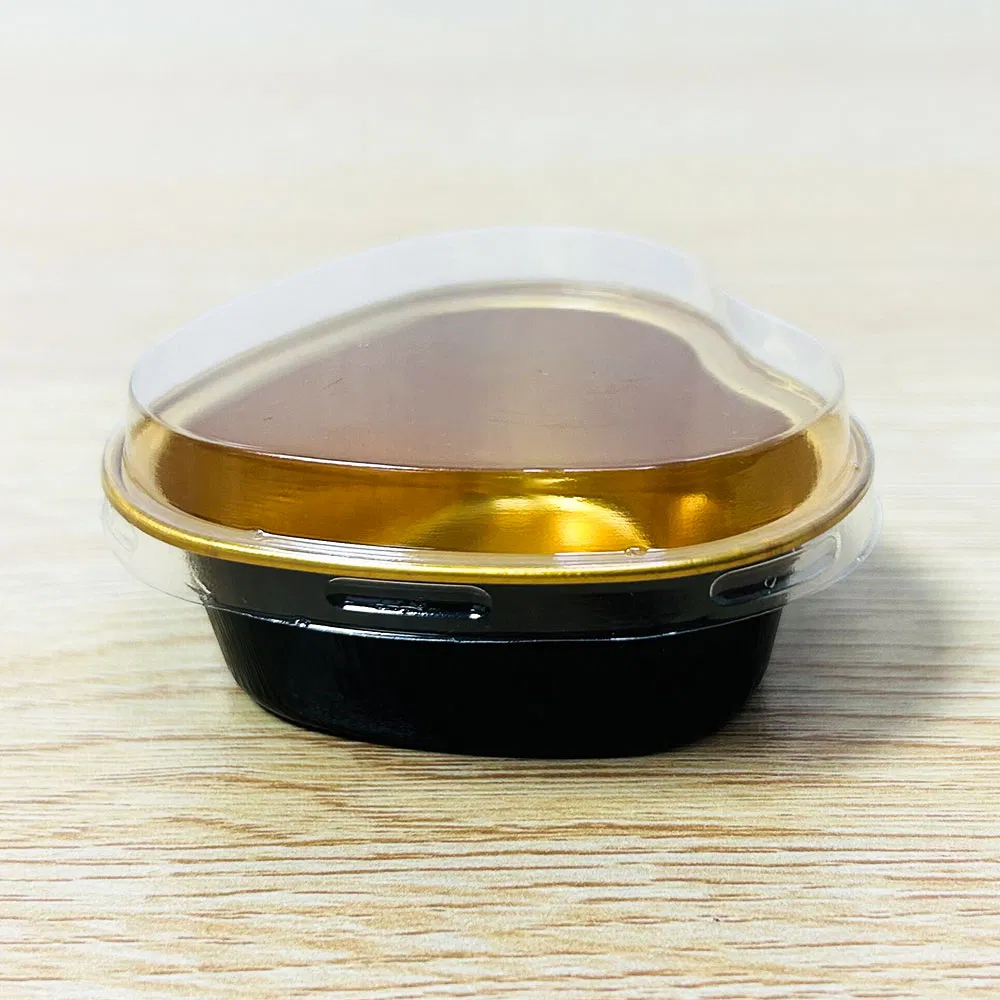 Heart Shape Baking Dish Pans Logo Disposable Dessert Boxes Color Pudding with Lid Pan Cakes Aluminum Foil Baking Cups